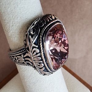 Pink sterling silver ring LIKE NEW!